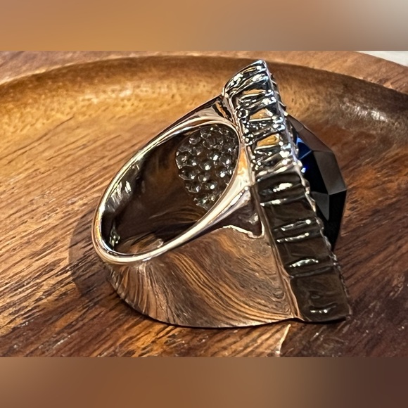 Lia Sophia "Midnight" ring Black Stone with Silver Tone Size 7 - Picture 7 of 9